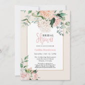 Brautparty für Hydrangea mit schlichter Blütenprac Einladung (Vorderseite)