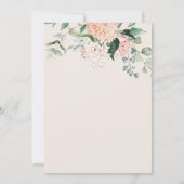 Brautparty für Hydrangea mit schlichter Blütenprac Einladung (Rückseite)