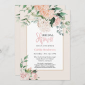 Brautparty für Hydrangea mit schlichter Blütenprac Einladung (Vorne/Hinten)