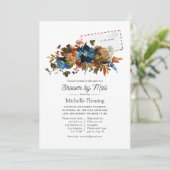 Brautparty für Ingwer und Navy und Floral per Mail Einladung (Stehend Vorderseite)