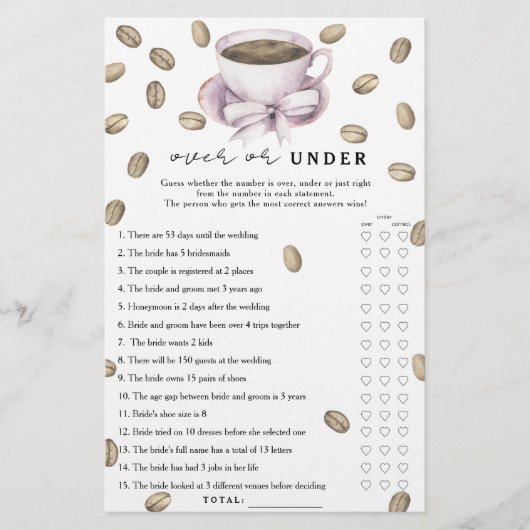 Brautparty für Kaffee und Bogen (Vorderseite)