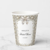 Brautparty für Karo- und Perlhühner Pappbecher (Rückseite)