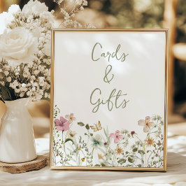 Brautparty für Karten und Geschenke Wildblume Poster