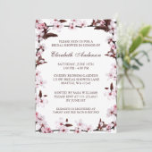 Brautparty für Kirschblüten Einladung (Stehend Vorderseite)