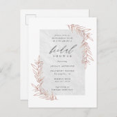 Brautparty für klassische Marmorbäume und Rose Einladungspostkarte (Vorne/Hinten)