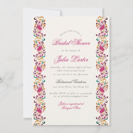 Brautparty für klassische Perlmuttfarben Einladung (Vorderseite)