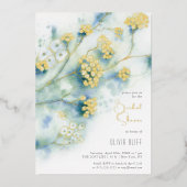 Brautparty für kleine weiße Blume Folieneinladung (Vorderseite)