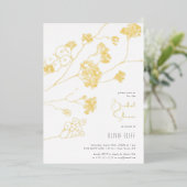 Brautparty für kleine weiße Blume Folieneinladung (Stehend vorne)