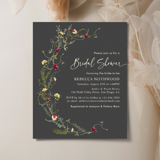 Brautparty für kohlefreie graue Wildblume