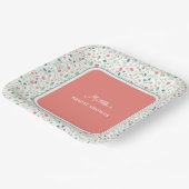 Brautparty für Korallen und Blaue Wildblumen Pappteller (Gewinkelt)