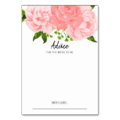 Brautparty für Korallenflora Tischnummer (Vorderseite)