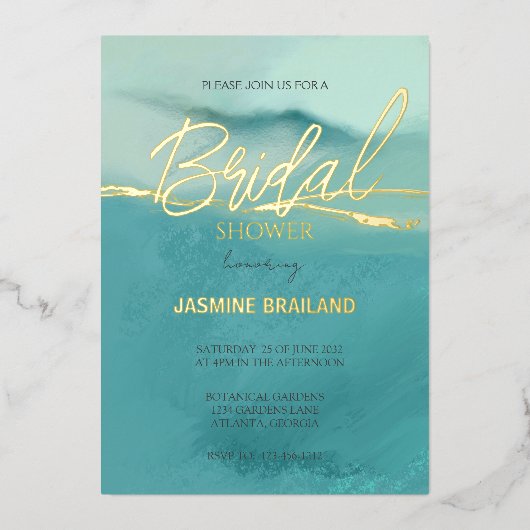 Brautparty für künstlerische Abstrakte Landschaft Folieneinladung (Vorderseite)