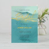 Brautparty für künstlerische Abstrakte Landschaft  Folieneinladung (Stehend vorne)