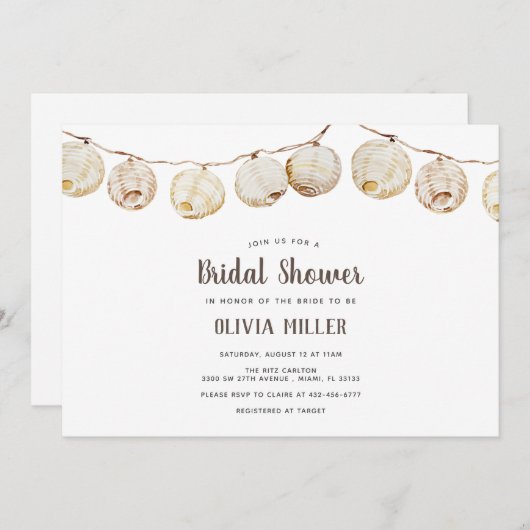 Brautparty für lässige Papierfenster Einladung (Vorne/Hinten)