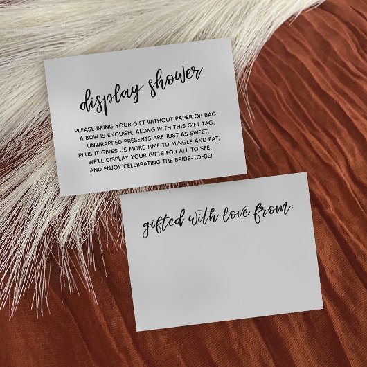 Brautparty für lässige Skriptanzeige ohne Geschenk Begleitkarte