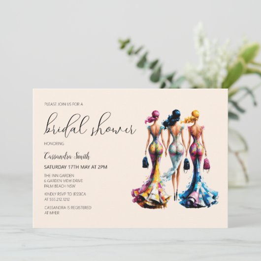 Brautparty für leichte Dressing Einladung (Stehend Vorderseite)