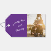 Brautparty für lila Bevorzugung Geschenkanhänger (Rückseite Horizontal)