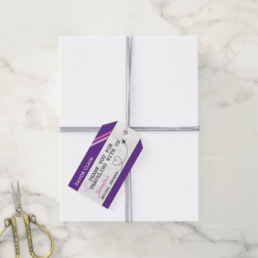 Brautparty für lila Bevorzugung Geschenkanhänger (Mit Garn)