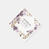 "Brautparty für lila Blume und Blattgold" Serviette (Ecke)