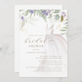 Brautparty für Lila grüne Wildblume Einladung (Vorne/Hinten)