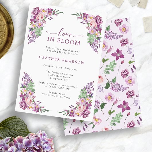 Brautparty für lila Liebe Einladung