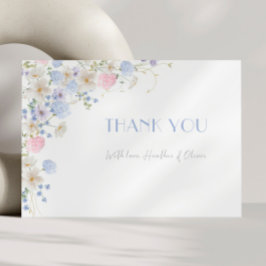 Brautparty für Lila rosa Wildblumen im Frühjahr Dankeskarte