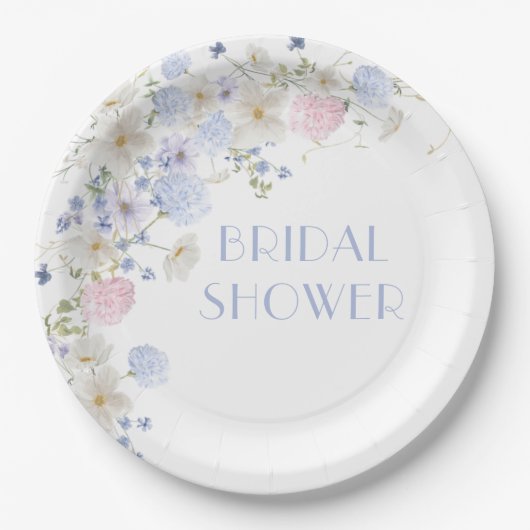 Brautparty für Lila rosa Wildblumen im Frühjahr Pappteller (Vorderseite)