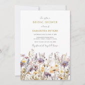 Brautparty für lila Wildblumen Einladung (Vorderseite)