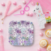 Brautparty für lila Wildblumen Pappteller (Party)