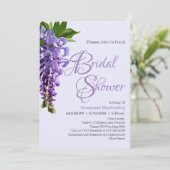 Brautparty für lila Wisteria-Blume Einladung (Stehend Vorderseite)