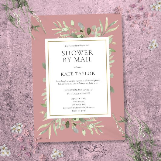 Brautparty für Mail Weitweg Grüne Rosa Einladung