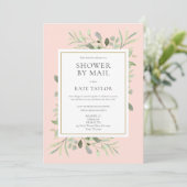 Brautparty für Mail Weitweg Grüne Rosa Einladung (Stehend Vorderseite)