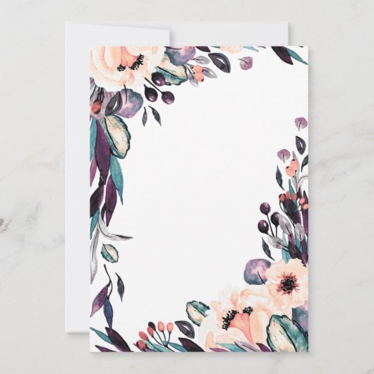 Brautparty für mehrfarbige Blume Einladung (Rückseite)