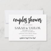Brautparty für Minimalistische Paare Einladung (Vorderseite)