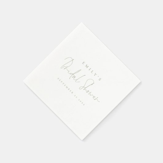 Brautparty für Minimalistische Sage-Skriptnamen Serviette (Ecke)