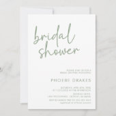 Brautparty für Minimalistische Skripte in Weiß Einladung (Vorderseite)