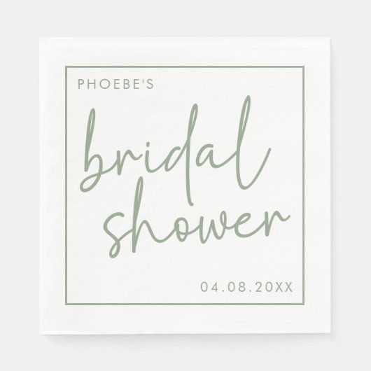 Brautparty für Minimalistische Skripte Serviette (Vorderseite)