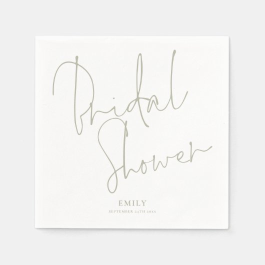 Brautparty für Minimalistische Skriptlichtanzeige Serviette (Vorderseite)