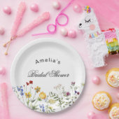 Brautparty für Minimalistische Wildblume Pappteller (Party)