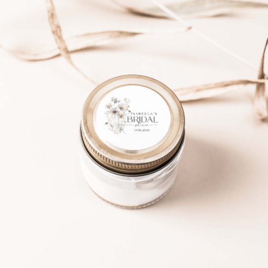 Brautparty für Minimalistische Wildblume Runder Aufkleber