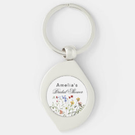 Brautparty für Minimalistische Wildblume Schlüsselanhänger