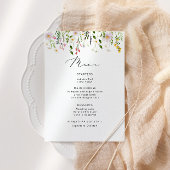 Brautparty für Minimalistische Wildblumen Menükarte