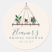 Brautparty für moderne Boho-Pflanze Runder Aufkleber (Vorderseite)