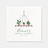 Brautparty für moderne Boho-Pflanze Serviette (Vorderseite)