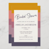 Brautparty für moderne geometrische Erdstreifen Einladung (Vorne/Hinten)