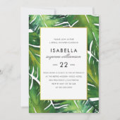 Brautparty für moderne grüne tropische Blätter Einladung (Vorderseite)