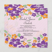 Brautparty für moderne tropische Hibisken-Blume Einladung (Vorne/Hinten)