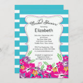 Brautparty für moderne tropische Hibisken-Blume Einladung (Vorne/Hinten)