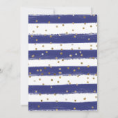 Brautparty für Navy und Creme-Blume Einladung (Rückseite)