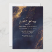 Brautparty für Navy- und Gold-Kalligrafie Einladung (Vorderseite)